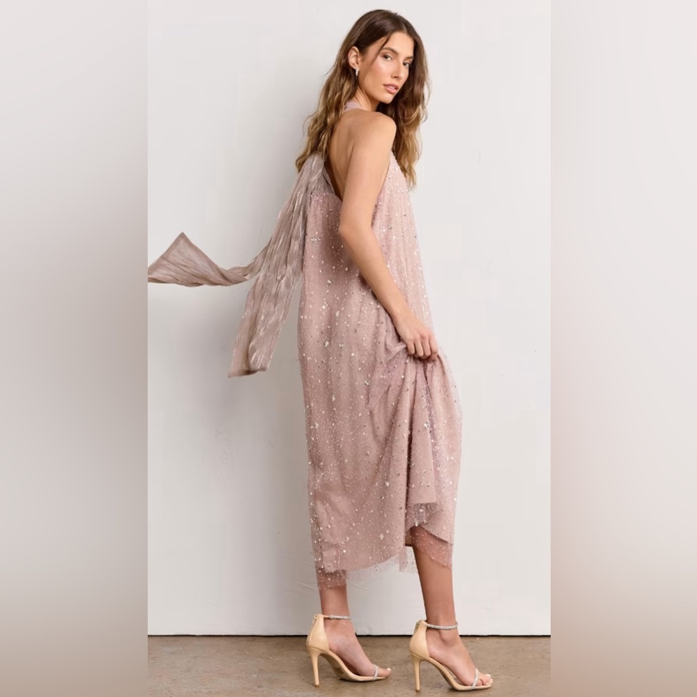 Just Me - Sleeveless Embellished Sequin Tank Dress